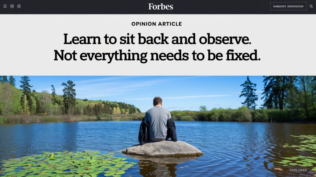 Learn to sit back and observe. Not everything need - tymoff